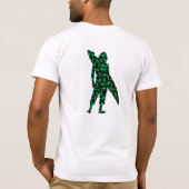 ShortboarderのMunkeyの黒前部/背部で緑化して下さい Tシャツ (裏面)