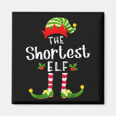 Shortest Christmas Elf Matching Pajama X-mas Party マグネット (正面)