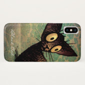 Shorthairのおもしろいでかわいい東洋の黒猫 Case-Mate iPhoneケース (裏面(横))