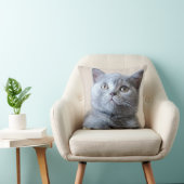 Shorthair灰色のイギリスの猫 クッション (椅子)