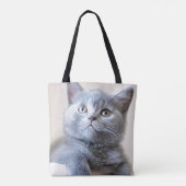 Shorthair灰色のイギリスの猫 トートバッグ (裏面)