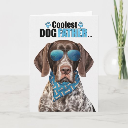 Shorthair Pointer Dog Coolest Dad Father's Day シーズンカード (正面)