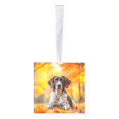 Shorthair Pointer Dog Two Photo Christmas Holiday キューブオーナメント (右)