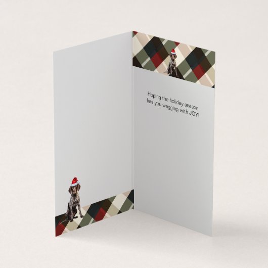 Shorthair Pointer GSP Dog Holiday Plaid Christmas (内部)