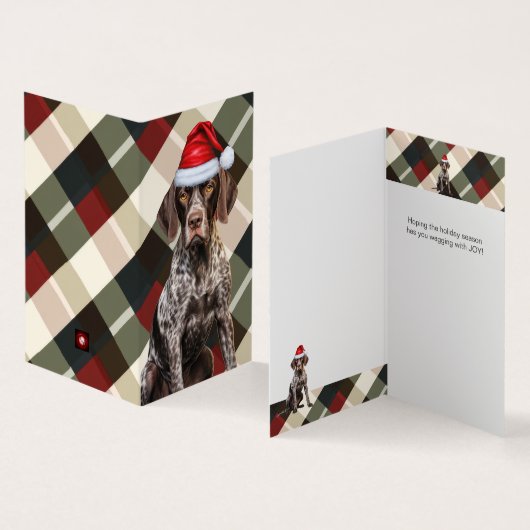 Shorthair Pointer GSP Dog Holiday Plaid Christmas (内部&外部)