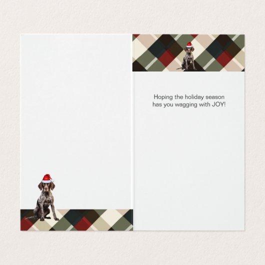 Shorthair Pointer GSP Dog Holiday Plaid Christmas (内部フラット)