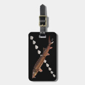 Shortnoseのチョウザメ及びScutesの荷物のラベル ラゲッジタグ (正面縦)