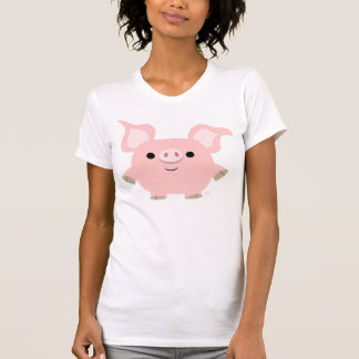 Shortyの漫画のブタの女性の服装 Tシャツ