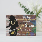 Shorty's 40 | 90年代ヒップホップアーバン 誕生日招待状 招待状 (スタンド正面)