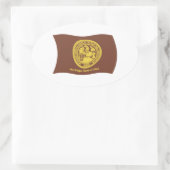 Shoshone Bannock Claries国旗のシール 楕円形シール (バッグ)