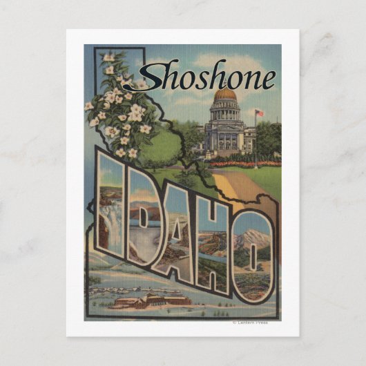 Shoshone, Idaho – 大文字場面 ポストカード (正面)