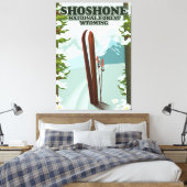Shoshone National Forest Ski旅行ポスター キャンバスプリント (インサイチュ (寝室))