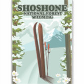 Shoshone National Forest Ski旅行ポスター シール (正面)