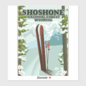 Shoshone National Forest Ski旅行ポスター シール (シート)