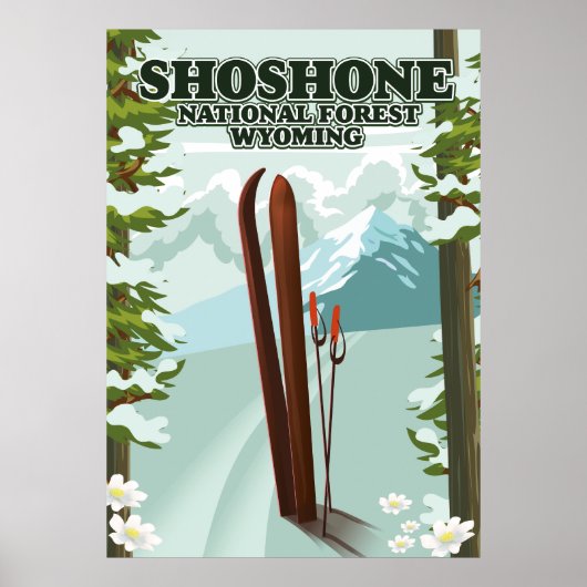 Shoshone National Forest Ski旅行ポスター ポスター (正面)