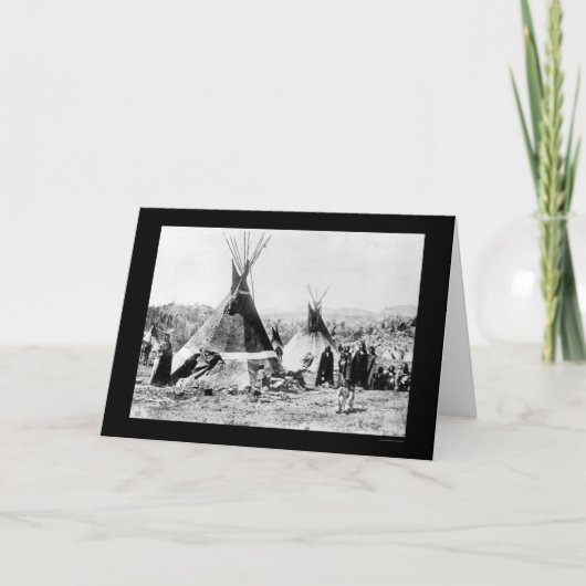 Shoshoniのインディアンおよび皮のTipis 1884年 カード (正面)