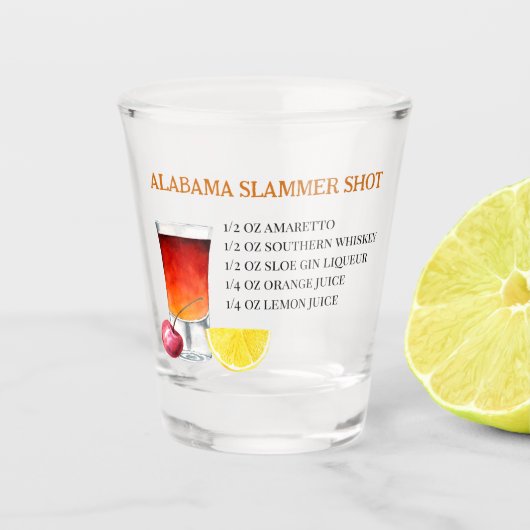 Shot Drink Recipe Alabama Slammer ショットグラス (正面)