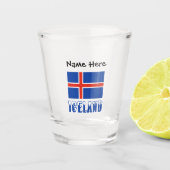 Shot Glaという名前のアイスランドとアイスランド国旗 ショットグラス (正面)