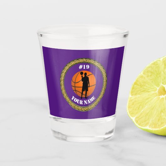 Shot Glass Basketball Player – 名前と番号の追加 ショットグラス (正面)