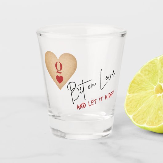 Shot Glass Bet on Love, Casino Party/Wedding ショットグラス (正面)