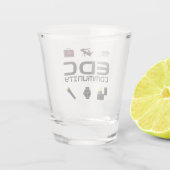 Shot Glass - EDCCロゴ(黒、色付き) ショットグラス (裏面)