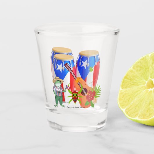 Shot Glass - Puerto Rican Cultural Barware ショットグラス (正面)