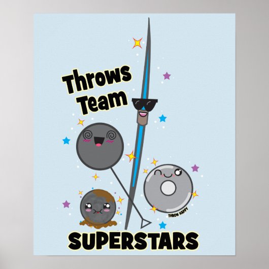 Shot Put Discus Hammer Javelin Throw Poster Gift ポスター (正面)