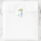 Shot Put Stickman ラウンドシール (バッグ)