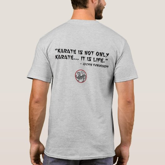 Shotokanの空手のFunakoshiの引用文のTシャツ Tシャツ (裏面)