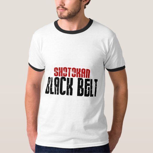 Shotokanの黒帯の空手 Tシャツ (正面)