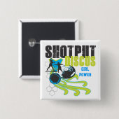 Shotputおよび円盤投げ-女の子力ボタン 缶バッジ (正面&裏面)