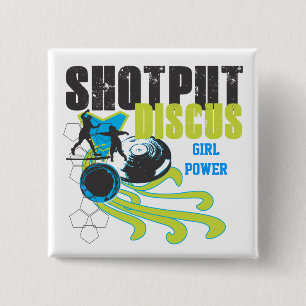Shotputおよび円盤投げ-女の子力ボタン 缶バッジ