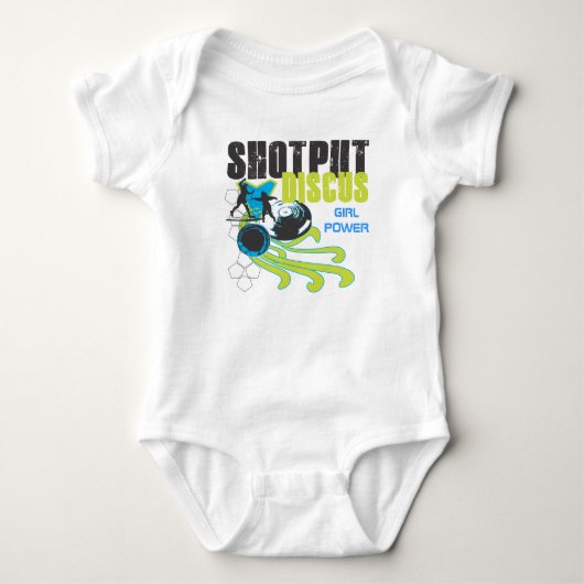 Shotputおよび円盤投げ-女の子力 Tシャツ (正面)
