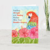 Shoulder Surgery Healing Scarlet Macaws, Hibiscus カード (正面)