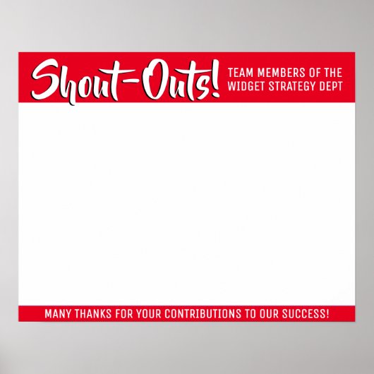 Shout out board employee daily kudos post-its ポスター (正面)