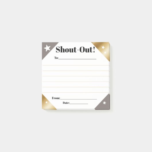 Shout out recognition employee daily kudos display ポストイット (正面)
