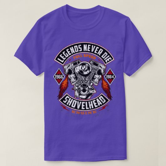 SHOVELHEAD 19661984 MOTOR Motorcycles Oldschool Ch Tシャツ (デザイン正面)