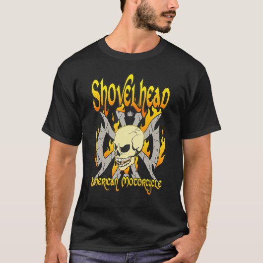 SHOVELHEAD HD 1966 1984 Motorcycles Oldschool Chop Tシャツ (正面)
