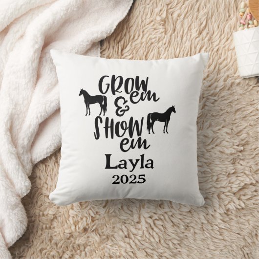 Show Horse Custom Name Pillow クッション (ブランケット)