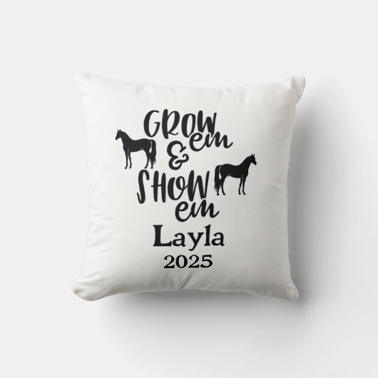 Show Horse Custom Name Pillow クッション (正面)
