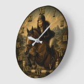 Show Jumping Funny Mona Lisa Horse Lover Gift ラージ壁時計 (傾斜)