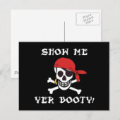 Show Me Yer Booty - Adult おもしろい Jolly Roger Umous ポストカード (正面/裏面)