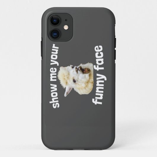 Show me your funny face lachendes Alpaka Lama Case-Mate iPhoneケース (裏面)