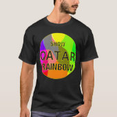 Show Qatar rainbow retro Tシャツ (正面)