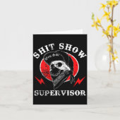 Show Supervisor Cool Boy Skull Sarcastic Work Humo カード (黄色い花)