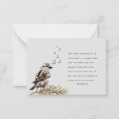 Show You Care Cute Bird Singing Bible Verse Card  ノートカード (正面)