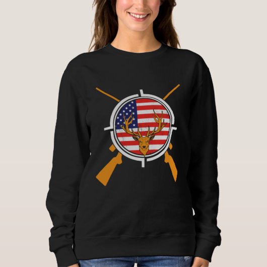 Show Your Passion for Hunting and America with thi スウェットシャツ (正面)