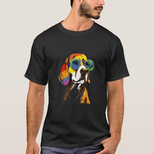 Show Your Pet Pride  Hippie Hippy Beagle Tシャツ (正面)