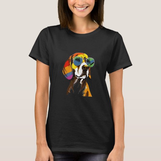 Show Your Pet Pride  Hippie Hippy Beagle Tシャツ (正面)