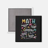 Show Your Work Funny Math Teacher First Day Back T マグネット (正面/裏面)